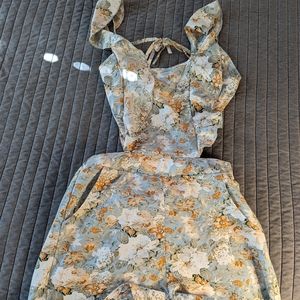 SheIn floral open back romper